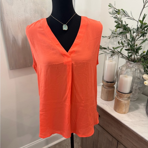 Ann Taylor Coral V-Neck Sleeveless Blouse - Picture 3 of 14